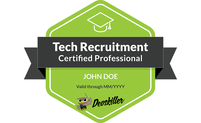 Tech recruitment certification badge