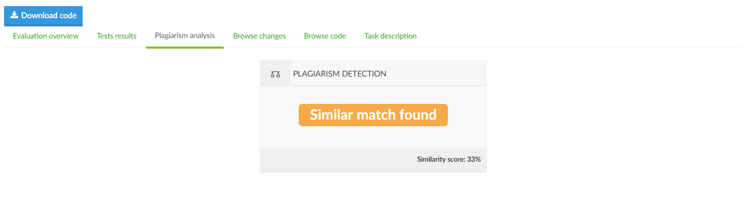 Code plagiarism checker: Our code plagiarism checker makes sure every solution is unique