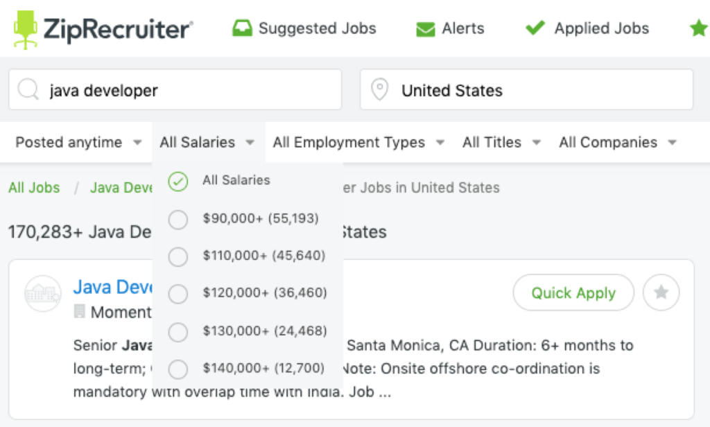 Complete Java Developer Salary Data Devskiller