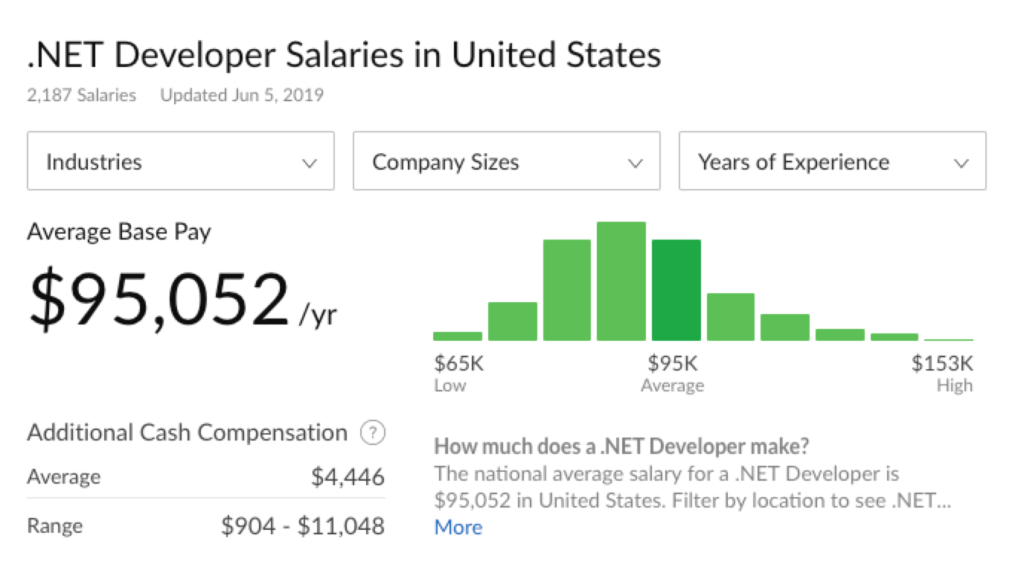 Dot NET Developer Programmer Salary From Junior To Senior Level