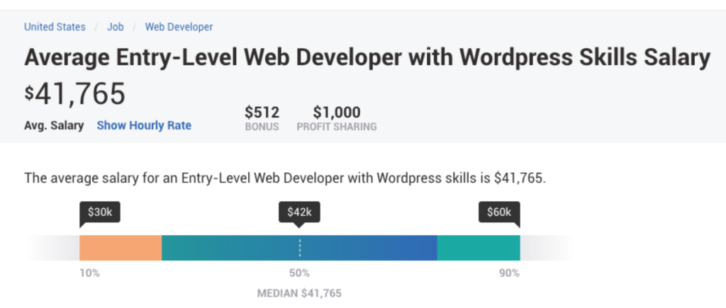 salário de desenvolvedor WordPress