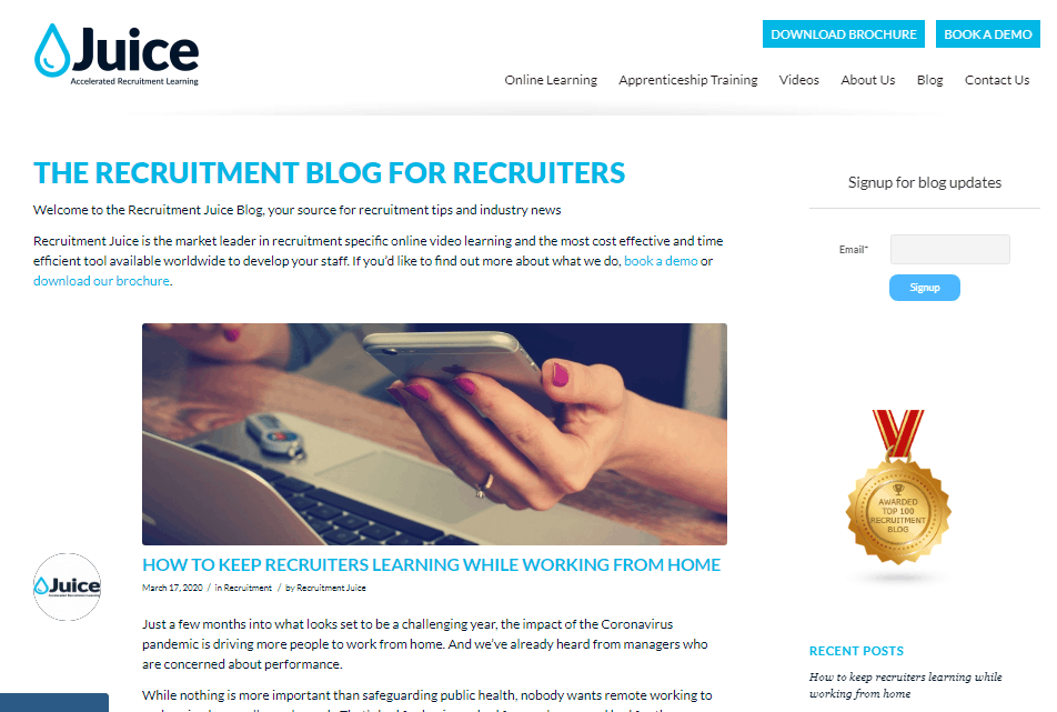 Recruitment blogs to follow Juice blog