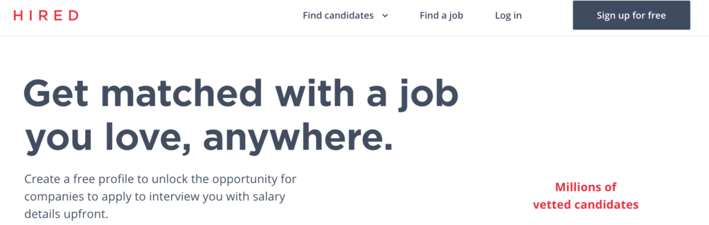 Sourcing tools: Hired