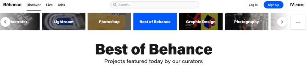 Herramientas de búsqueda: Behance