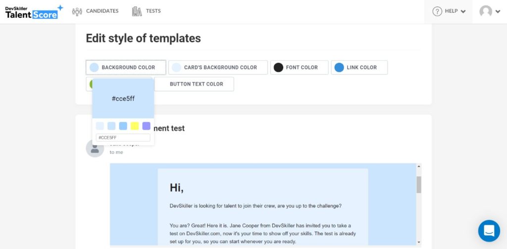 Custom email templates