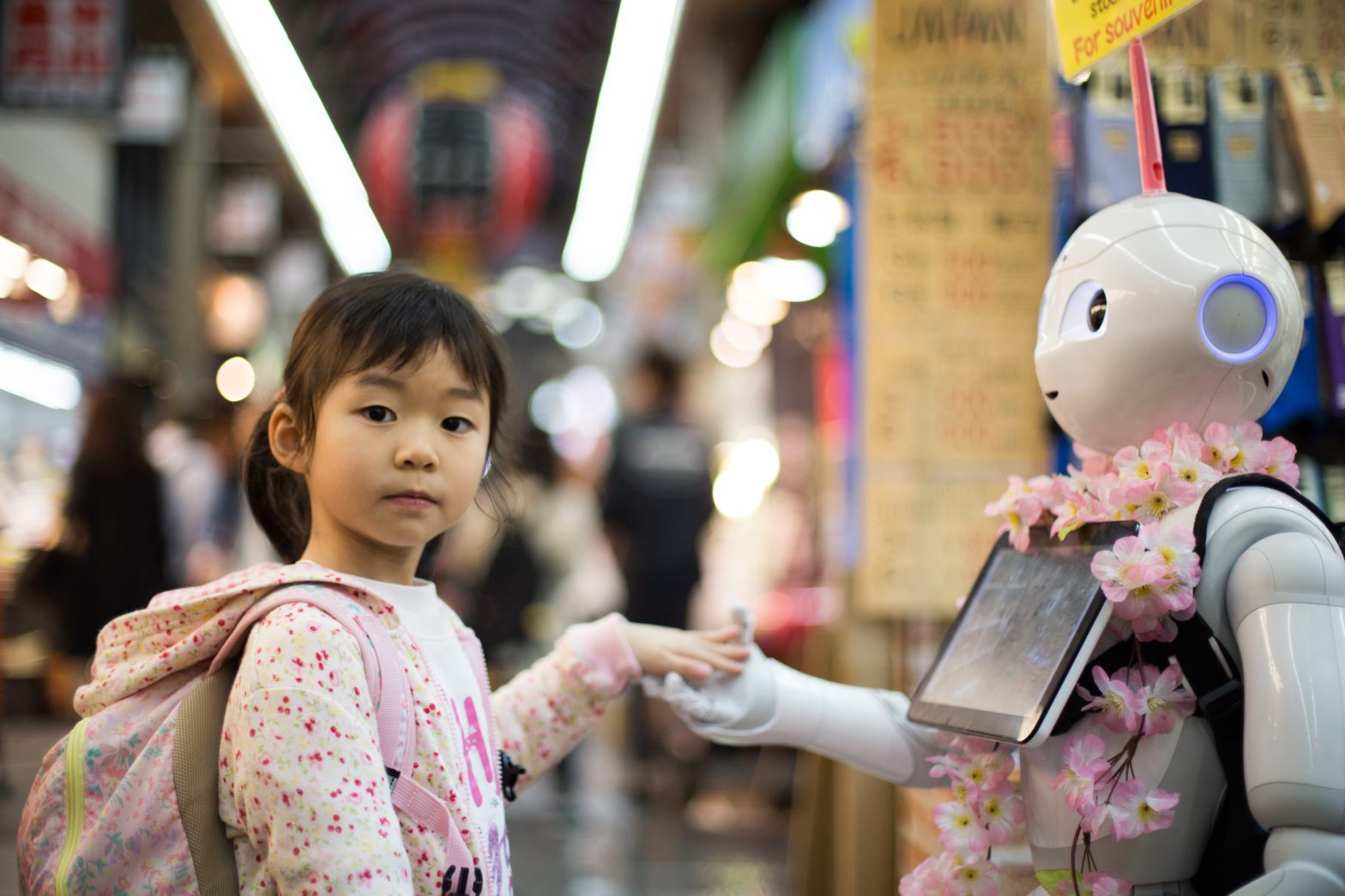 Meisje en Peper Robot
